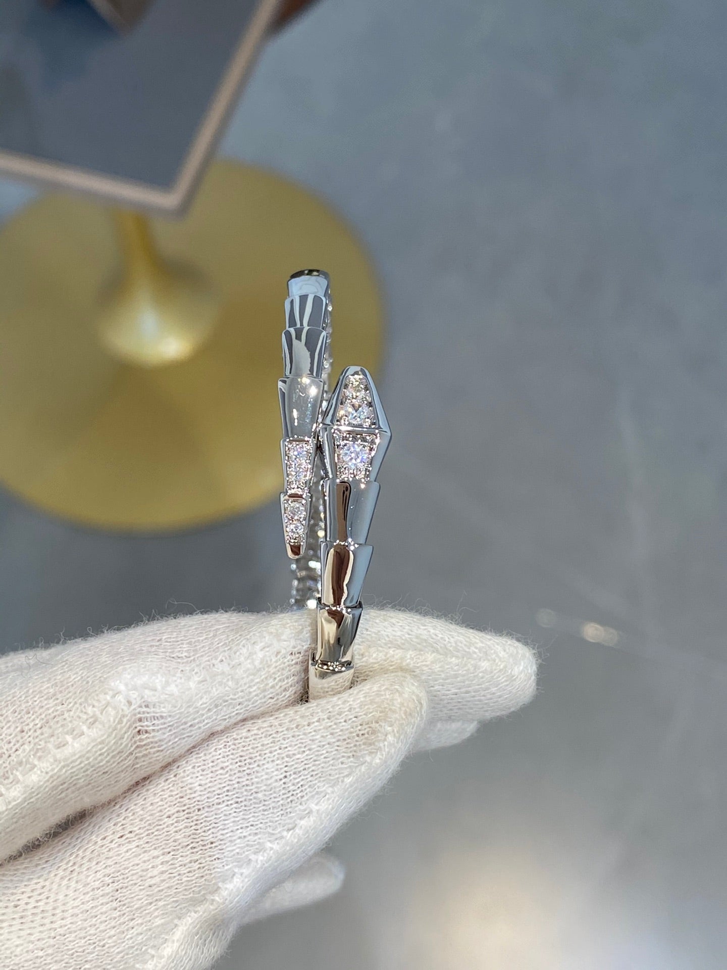 [AuraEcho Jewelry]SERPENTI BRACELET DIAMONDS SILVER