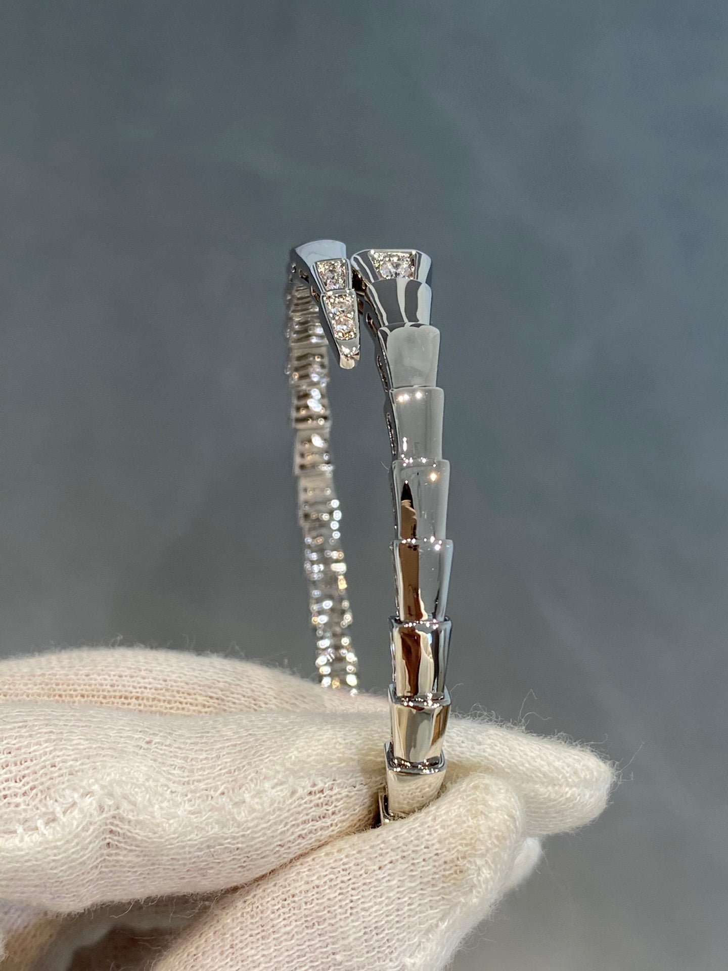 [AuraEcho Jewelry]SERPENTI BRACELET DIAMONDS SILVER