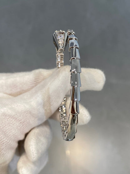 [AuraEcho Jewelry]SERPENTI BRACELET DIAMONDS SILVER
