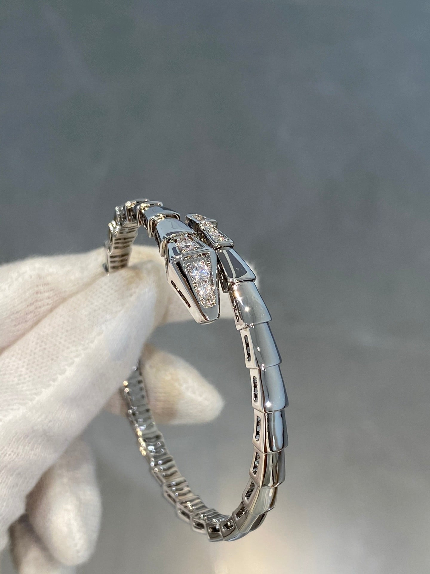 [AuraEcho Jewelry]SERPENTI BRACELET DIAMONDS SILVER