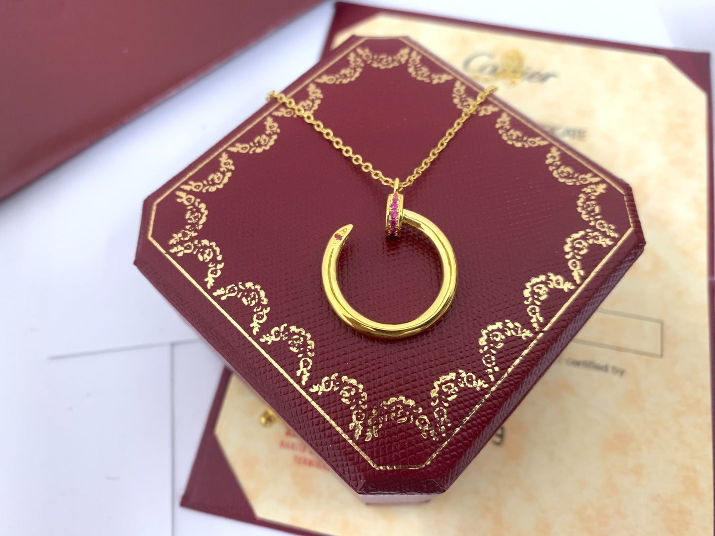 [AuraEcho Jewelry]JUSTE PINK DIAMOND NECKLACE