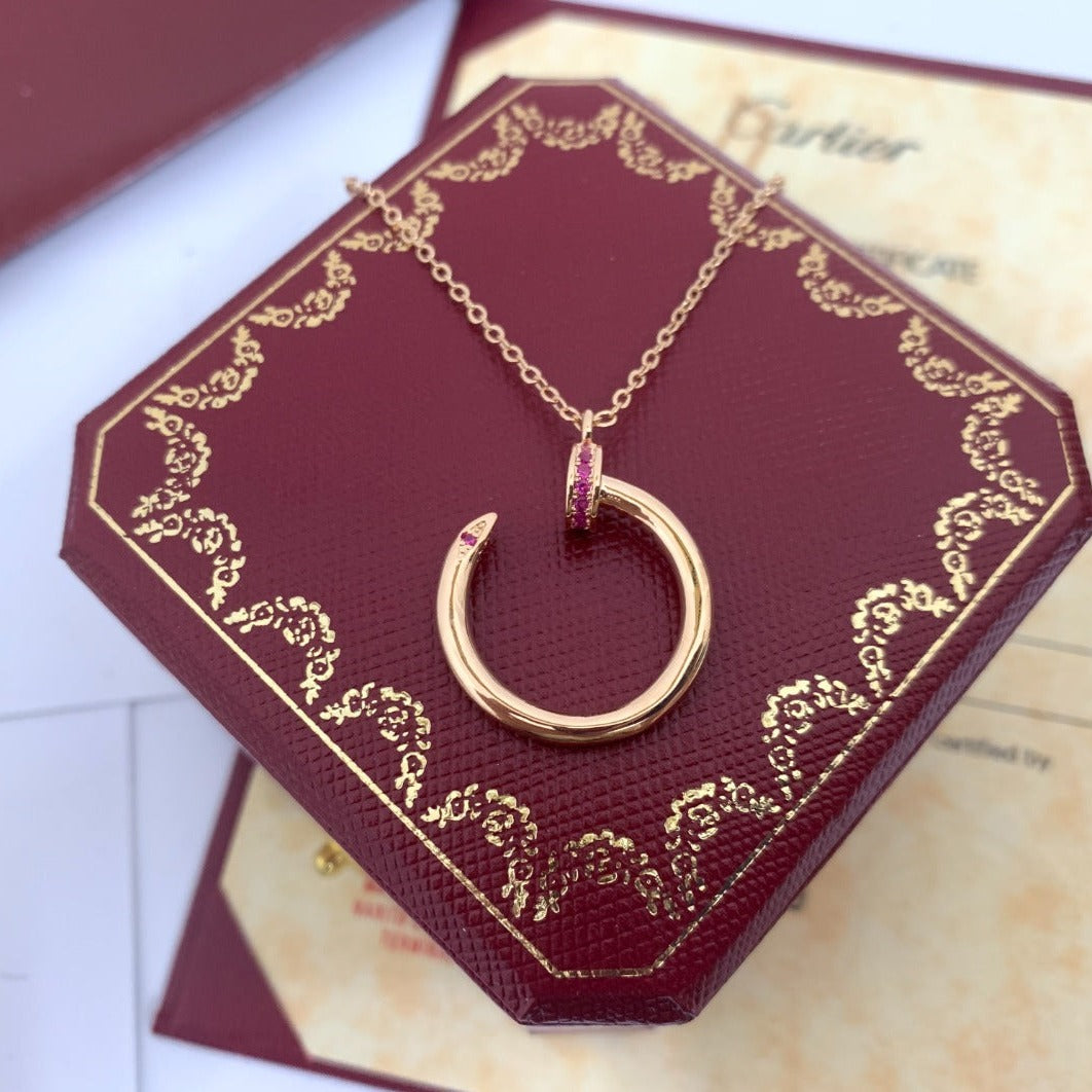 [AuraEcho Jewelry]JUSTE PINK DIAMOND NECKLACE