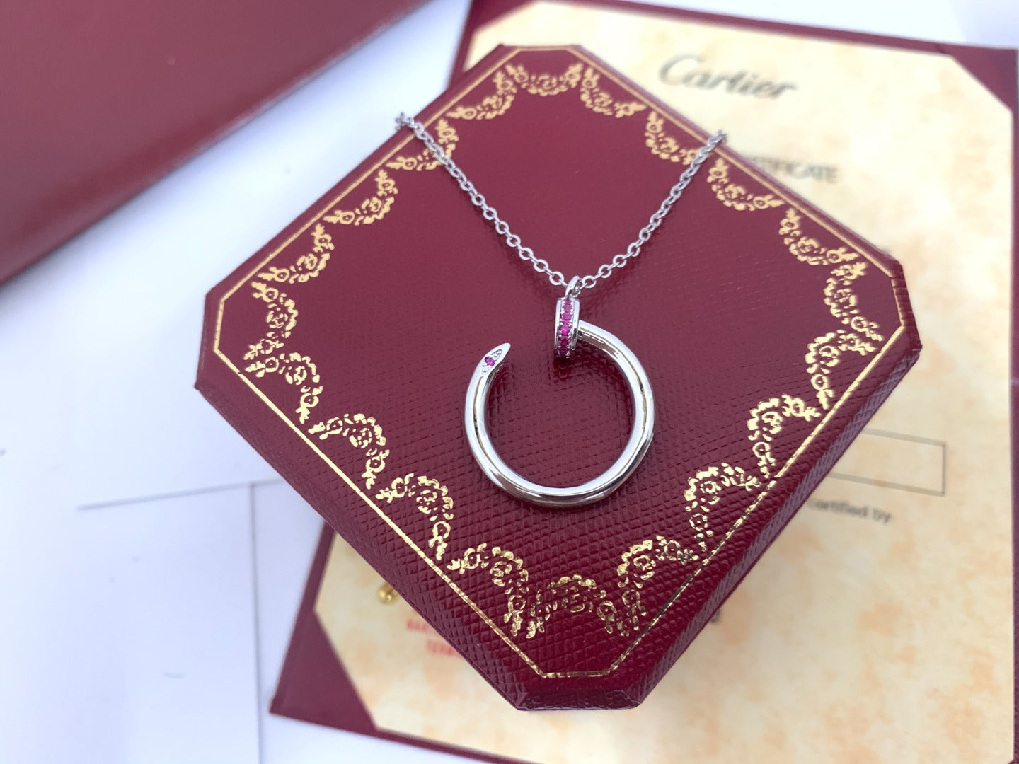 [AuraEcho Jewelry]JUSTE PINK DIAMOND NECKLACE
