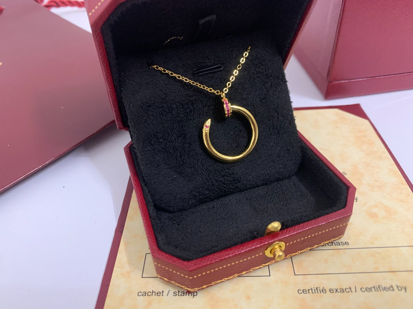 [AuraEcho Jewelry]JUSTE PINK DIAMOND NECKLACE