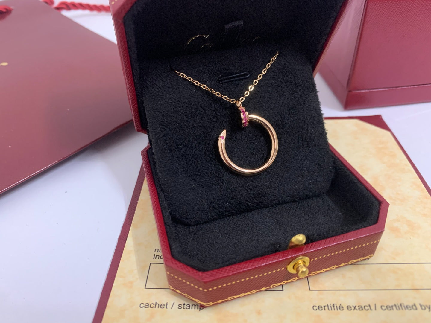 [AuraEcho Jewelry]JUSTE PINK DIAMOND NECKLACE