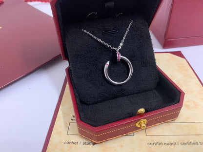 [AuraEcho Jewelry]JUSTE PINK DIAMOND NECKLACE