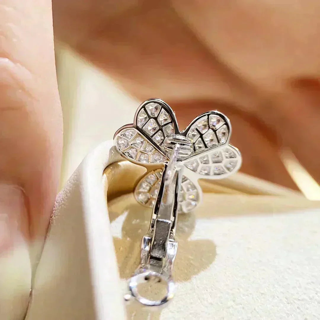 [AuraEcho Jewelry]CLOVER COMOS DIAMOND EARRINGS SILVER