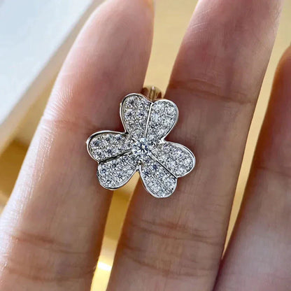 [AuraEcho Jewelry]CLOVER COMOS DIAMOND EARRINGS SILVER