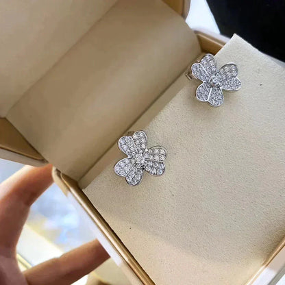 [AuraEcho Jewelry]CLOVER COMOS DIAMOND EARRINGS SILVER