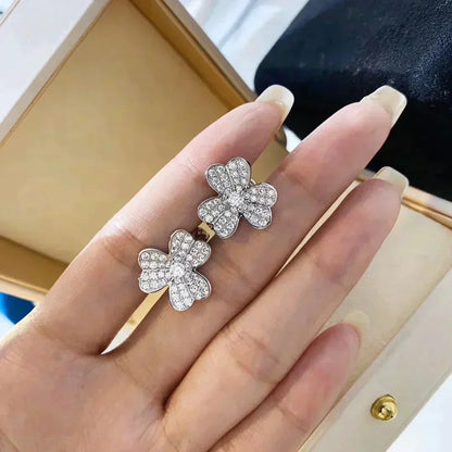 [AuraEcho Jewelry]CLOVER COMOS DIAMOND EARRINGS SILVER