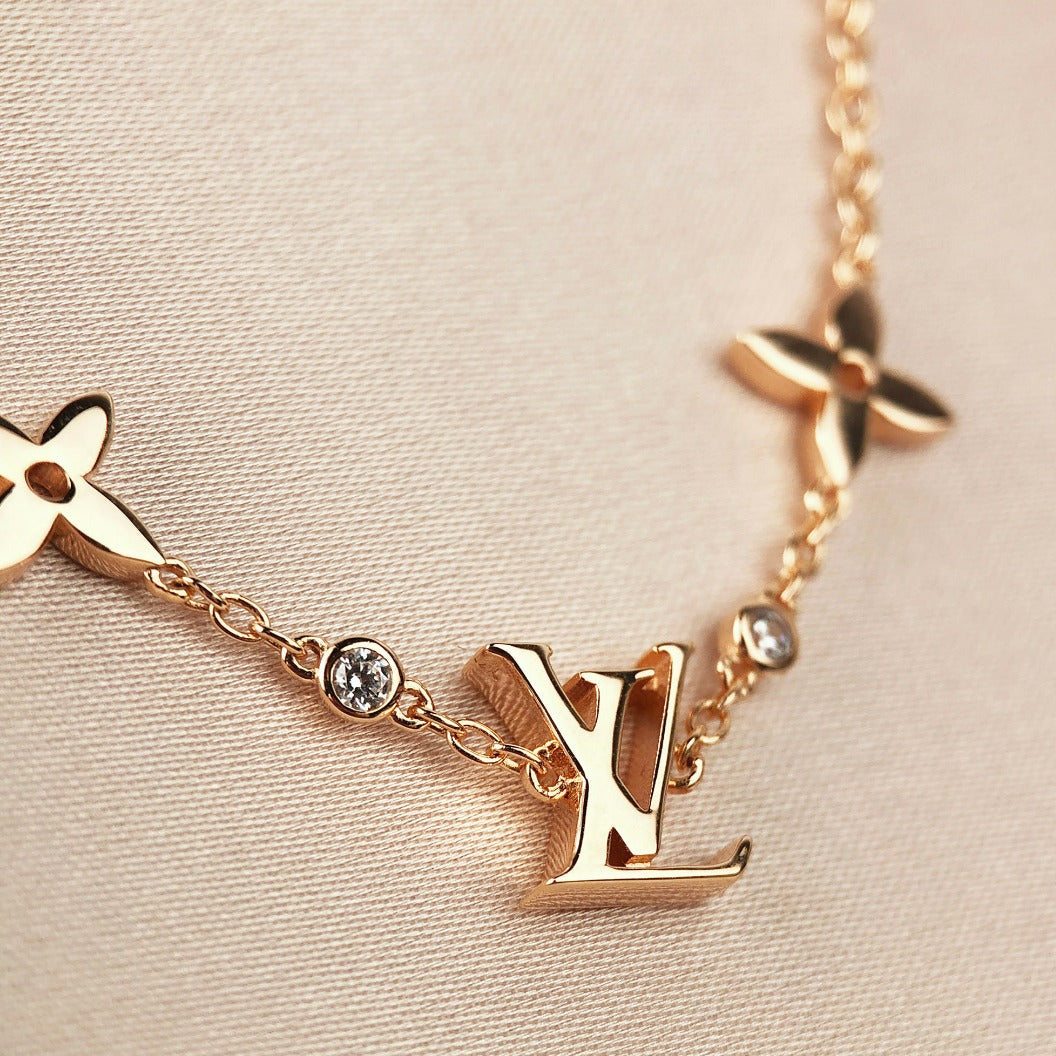 [AuraEcho Jewelry]STAR AND SUN 7 MOTIFS GOLD BRACELET