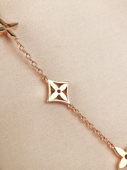[AuraEcho Jewelry]STAR AND SUN 7 MOTIFS GOLD BRACELET