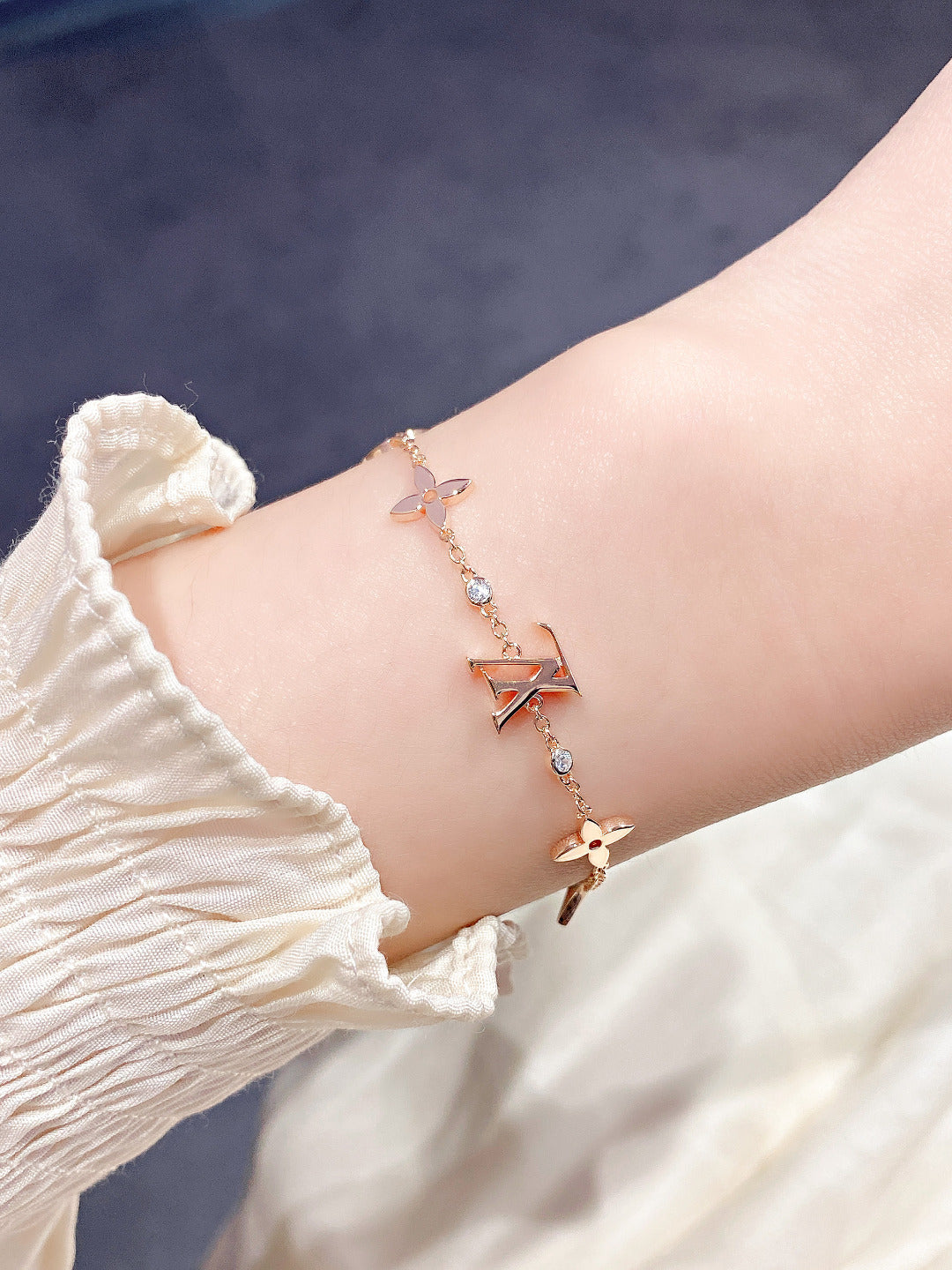 [AuraEcho Jewelry]STAR AND SUN 7 MOTIFS GOLD BRACELET
