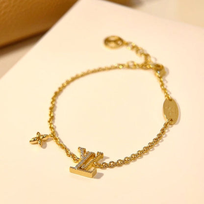 [AuraEcho Jewelry]LOGO STAR MOTIF GOLD BRACELET