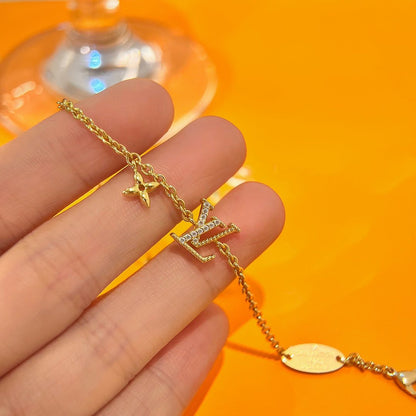 [AuraEcho Jewelry]LOGO STAR MOTIF GOLD BRACELET