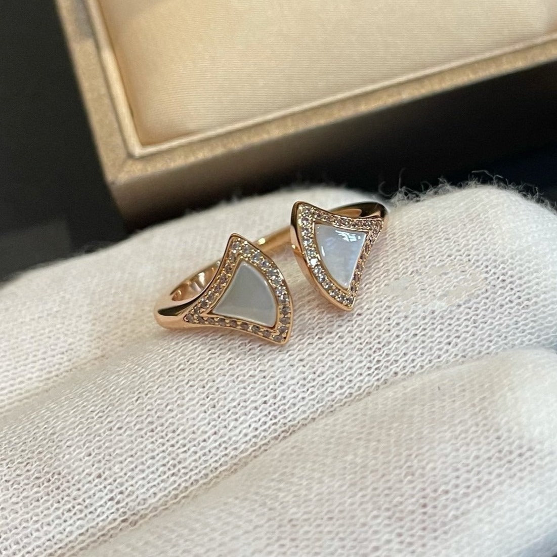 [AuraEcho Jewelry]DREAM MOP DIAMOND OPEN RING