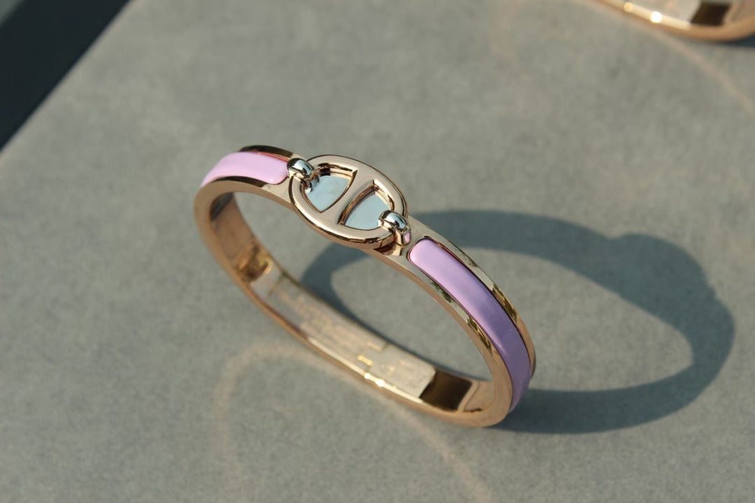 [AuraEcho Jewelry]CLIC CHAINE PINK GOLD BRACELET