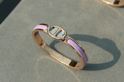[AuraEcho Jewelry]CLIC CHAINE PINK GOLD BRACELET