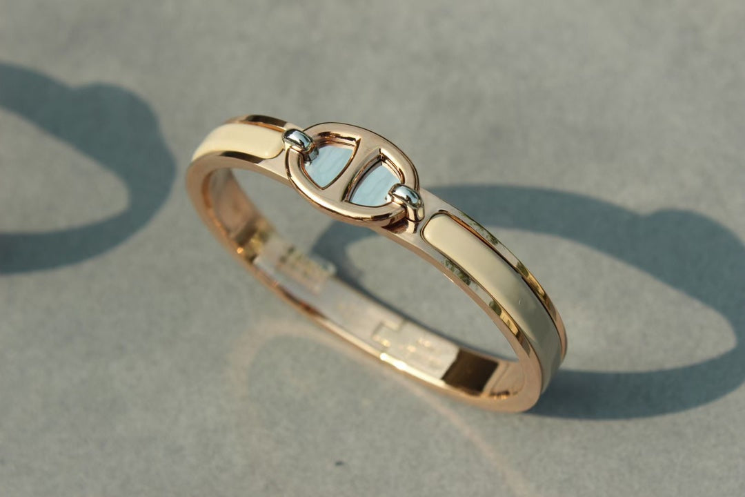 [AuraEcho Jewelry]CLIC CHAINE PINK GOLD BRACELET