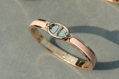 [AuraEcho Jewelry]CLIC CHAINE PINK GOLD BRACELET