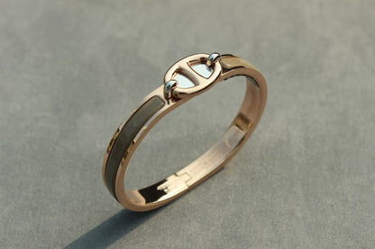 [AuraEcho Jewelry]CLIC CHAINE PINK GOLD BRACELET
