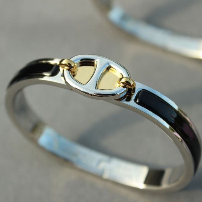 [AuraEcho Jewelry]CLIC CHAINE SILVER BRACELET