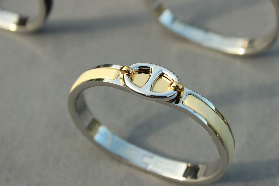 [AuraEcho Jewelry]CLIC CHAINE SILVER BRACELET