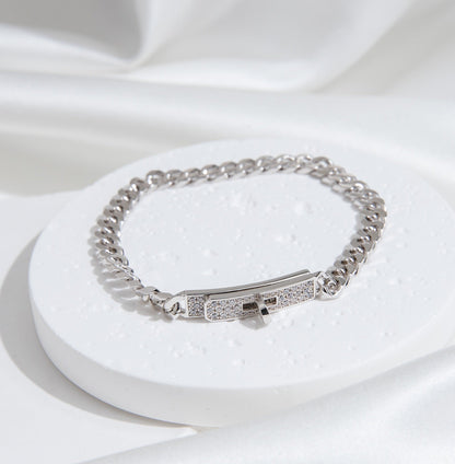 [AuraEcho Jewelry]KELLY CHAIN SILVER DIAMOND BRACELET