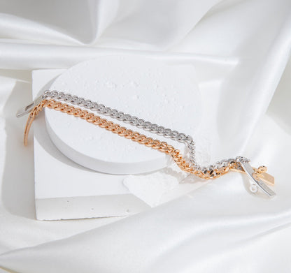 [AuraEcho Jewelry]KELLY CHAIN SILVER DIAMOND BRACELET