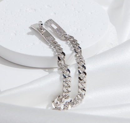 [AuraEcho Jewelry]KELLY CHAIN SILVER DIAMOND BRACELET