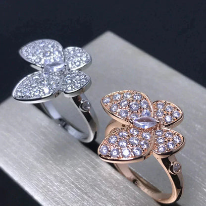 [AuraEcho Jewelry]BUTTERFLY PINK GOLD DIAMOND RING
