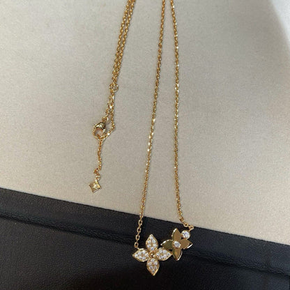 [AuraEcho Jewelry]STAR BLOSSOM NECKLACE PINK GOLD DIAMONDS