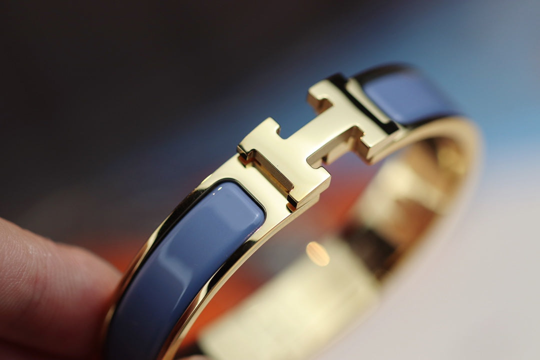 [AuraEcho Jewelry]H BRACELET 12MM BLUE GRAY