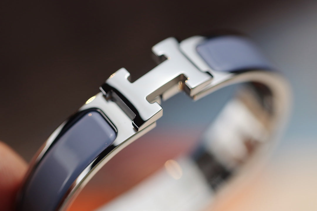 [AuraEcho Jewelry]H BRACELET 12MM BLUE GRAY