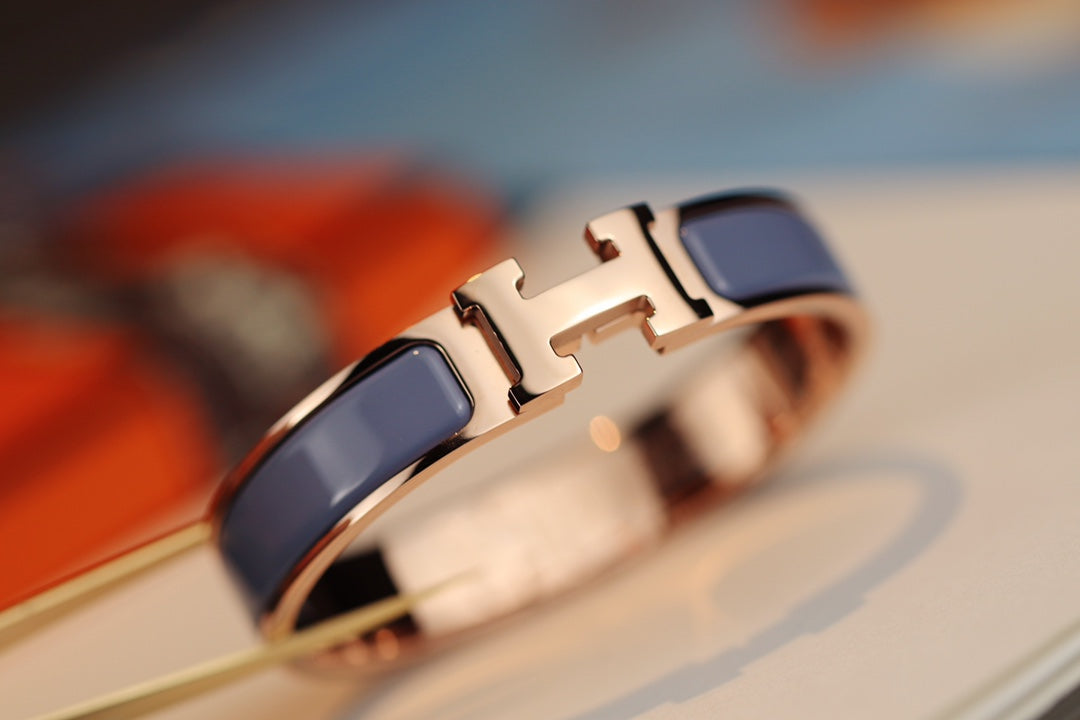 [AuraEcho Jewelry]H BRACELET 12MM BLUE GRAY