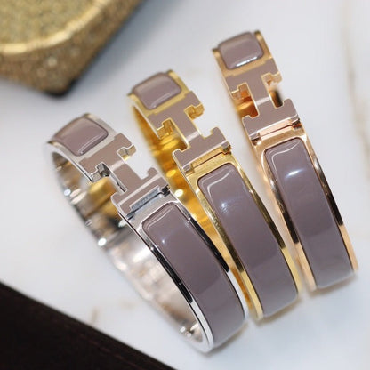 [AuraEcho Jewelry]H BRACELET 12MM BROWN