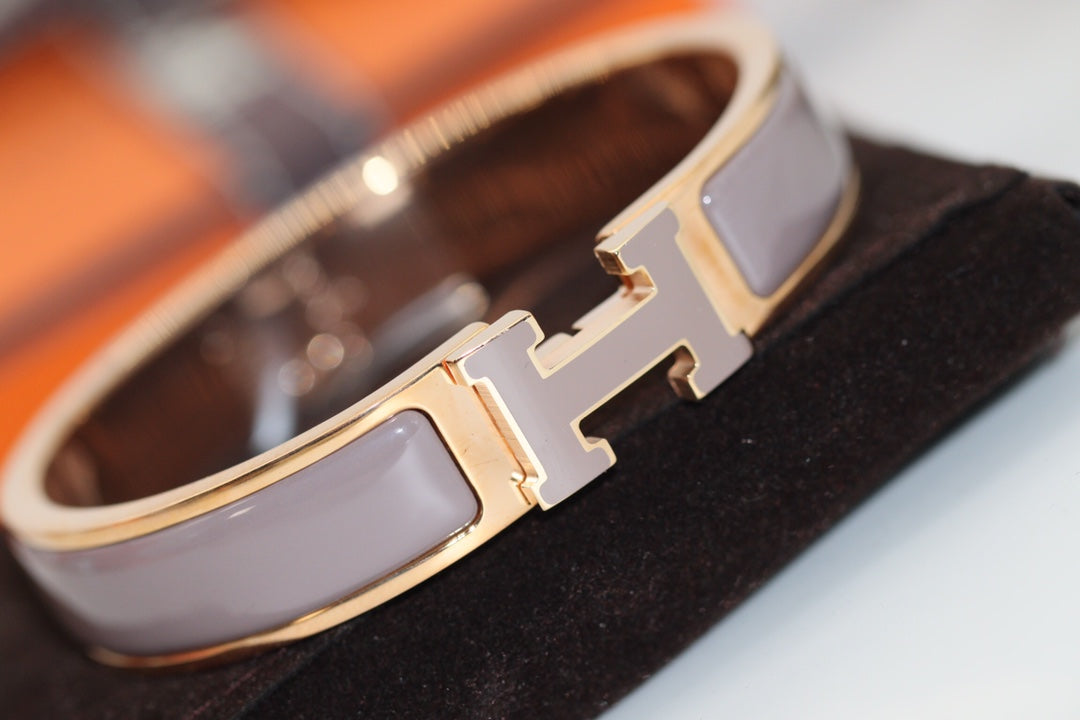 [AuraEcho Jewelry]H BRACELET 12MM BROWN