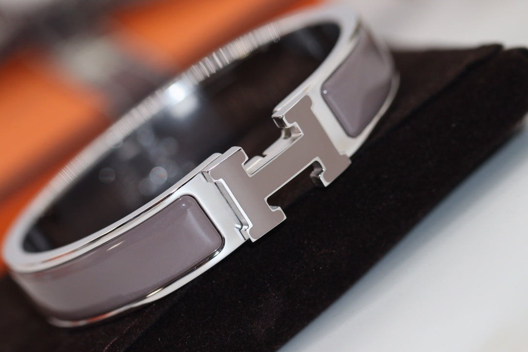 [AuraEcho Jewelry]H BRACELET 12MM BROWN