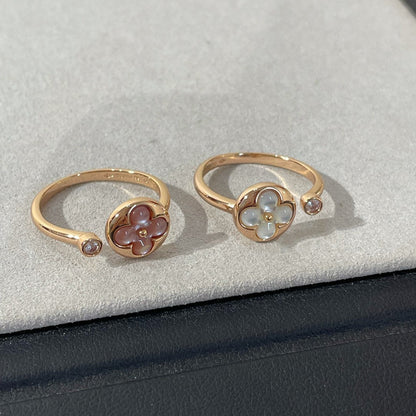 [AuraEcho Jewelry]SUN 1 DIAMOND PINK MOP RING