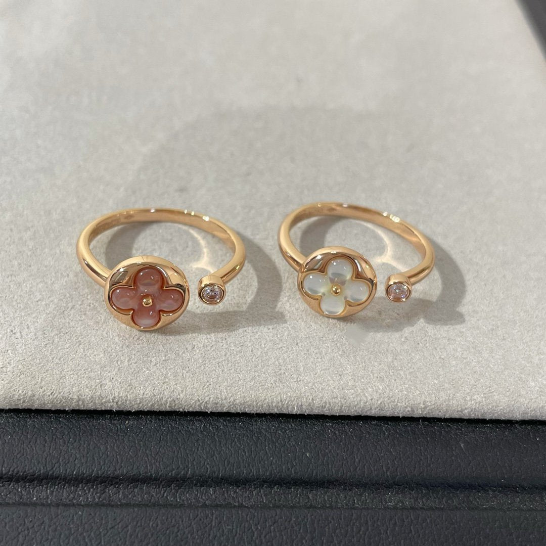 [AuraEcho Jewelry]SUN 1 DIAMOND PINK MOP RING