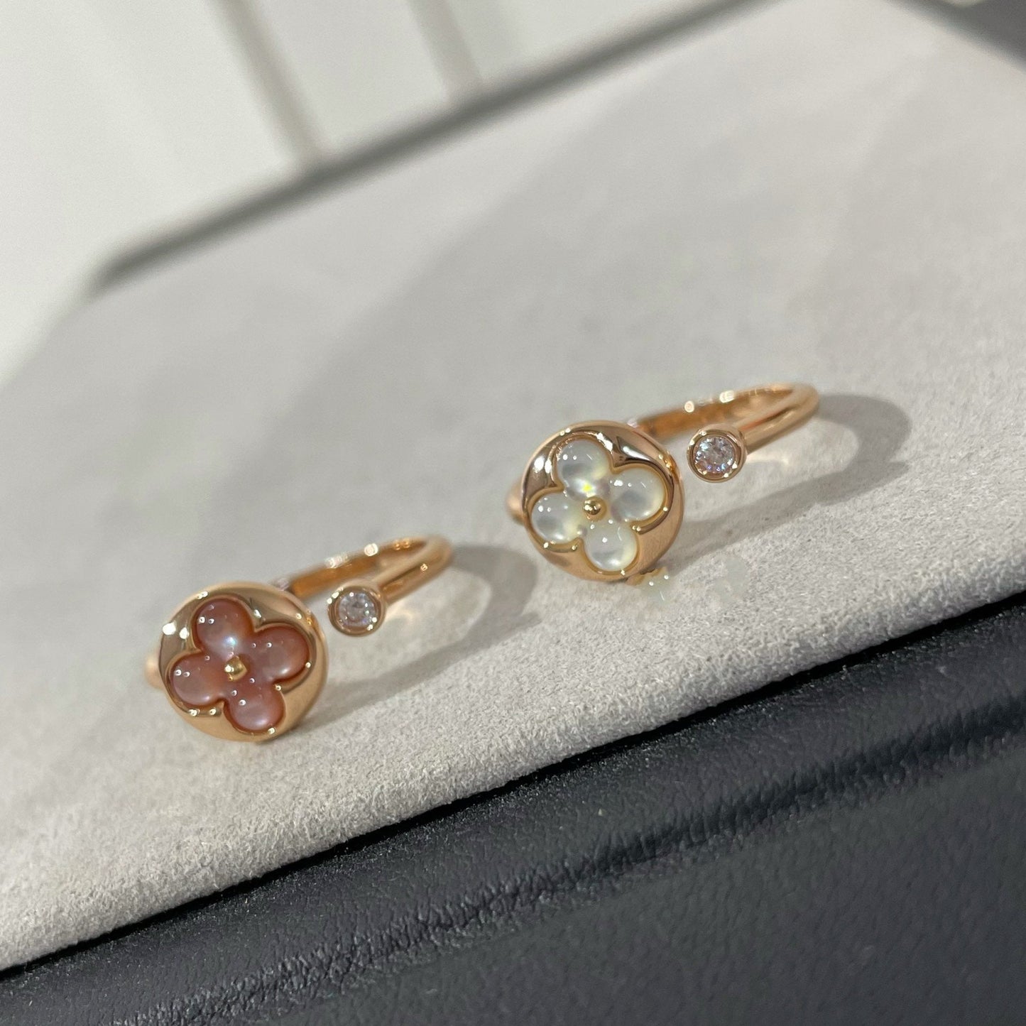 [AuraEcho Jewelry]SUN 1 DIAMOND PINK MOP RING