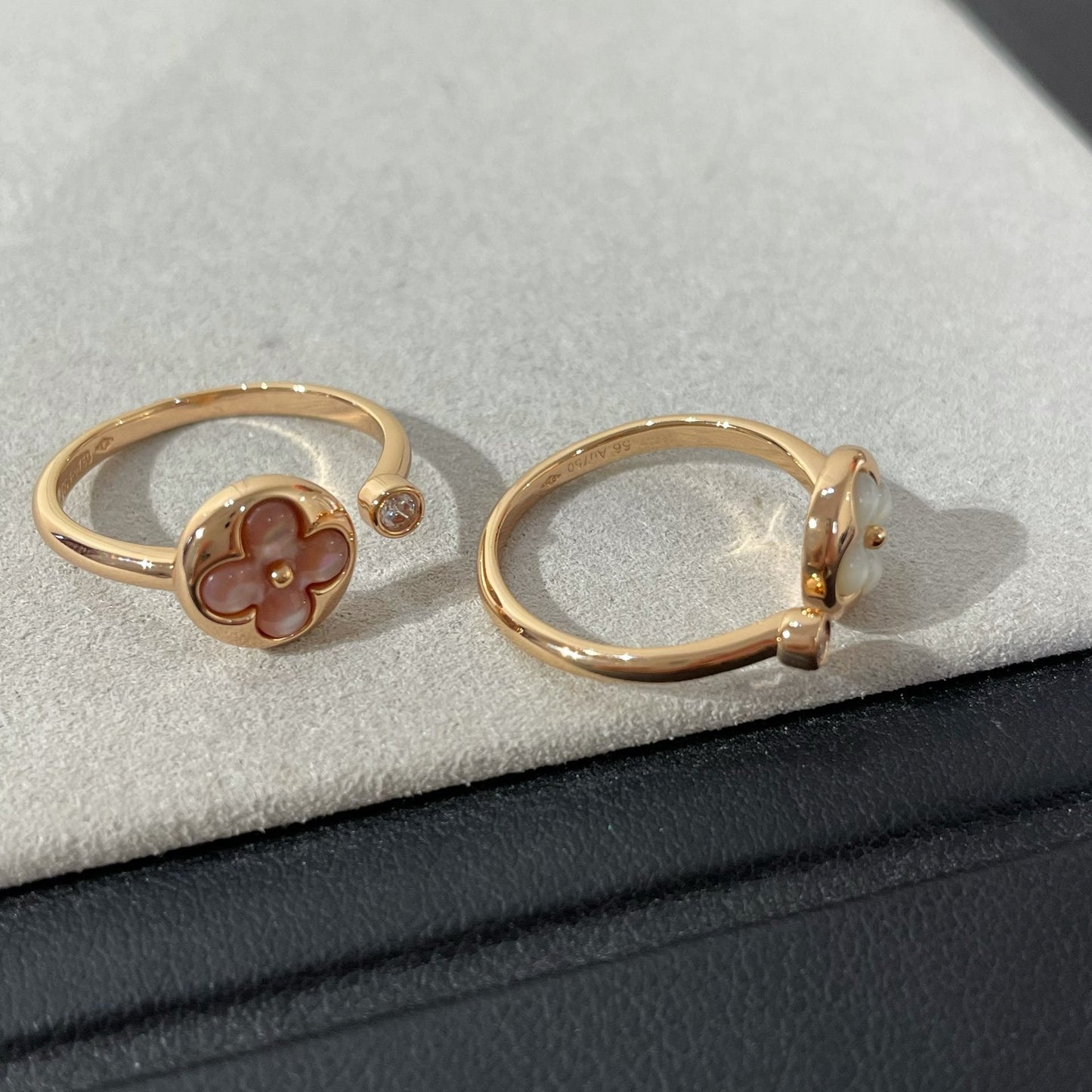 [AuraEcho Jewelry]SUN 1 DIAMOND PINK MOP RING