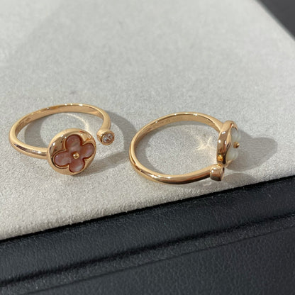 [AuraEcho Jewelry]SUN 1 DIAMOND PINK MOP RING