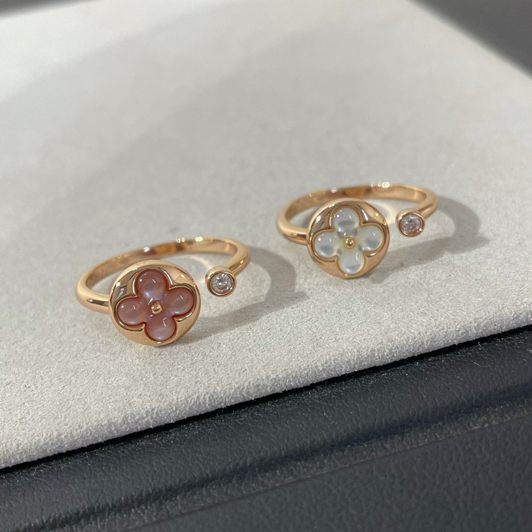 [AuraEcho Jewelry]SUN 1 DIAMOND PINK MOP RING