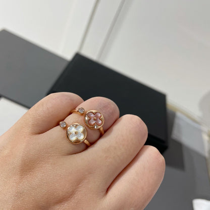 [AuraEcho Jewelry]SUN 1 DIAMOND PINK MOP RING