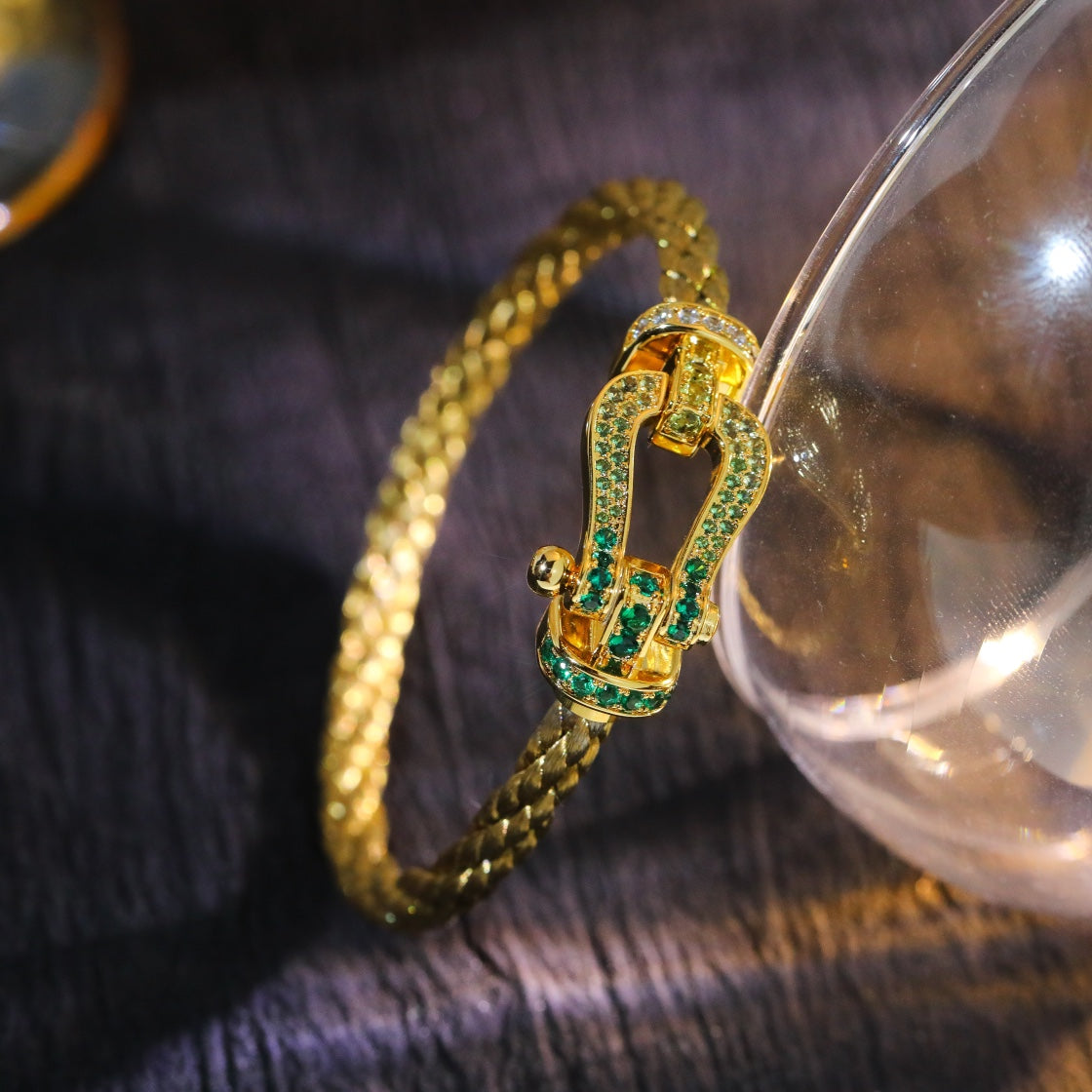 [AuraEcho Jewelry]FORCE 10 GOLD GREEN DIAMOND PAVED