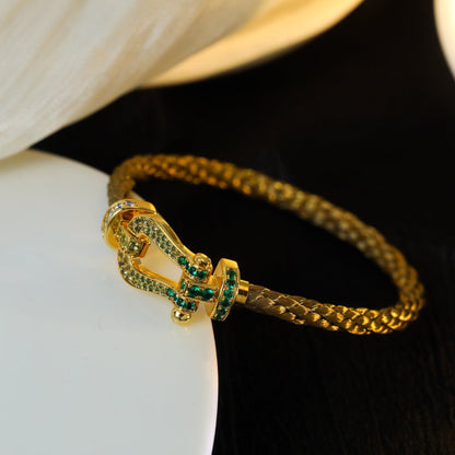 [AuraEcho Jewelry]FORCE 10 GOLD GREEN DIAMOND PAVED