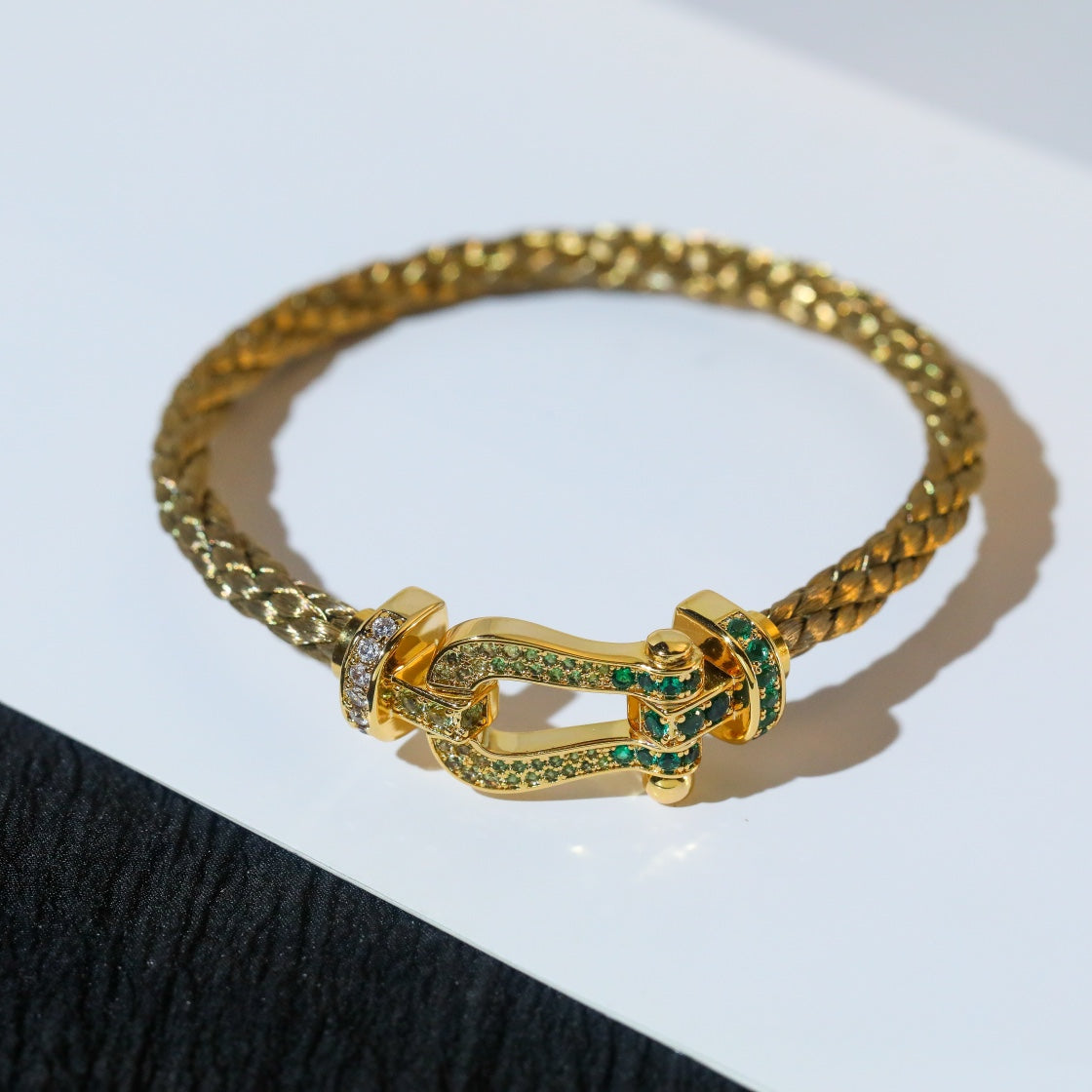 [AuraEcho Jewelry]FORCE 10 GOLD GREEN DIAMOND PAVED