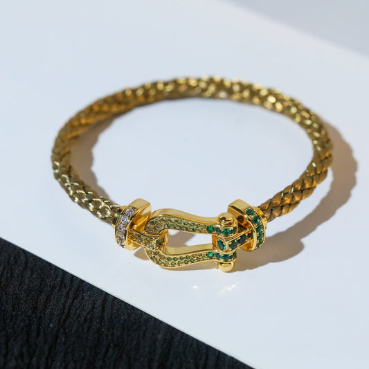 [AuraEcho Jewelry]FORCE 10 GOLD GREEN DIAMOND PAVED