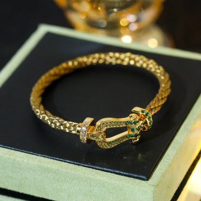 [AuraEcho Jewelry]FORCE 10 GOLD GREEN DIAMOND PAVED